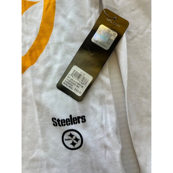 NFL Team Apparal Steelers Youth 10 12 Long Sleeve T Shirt White Cotton Top New - Picture 5 of 8